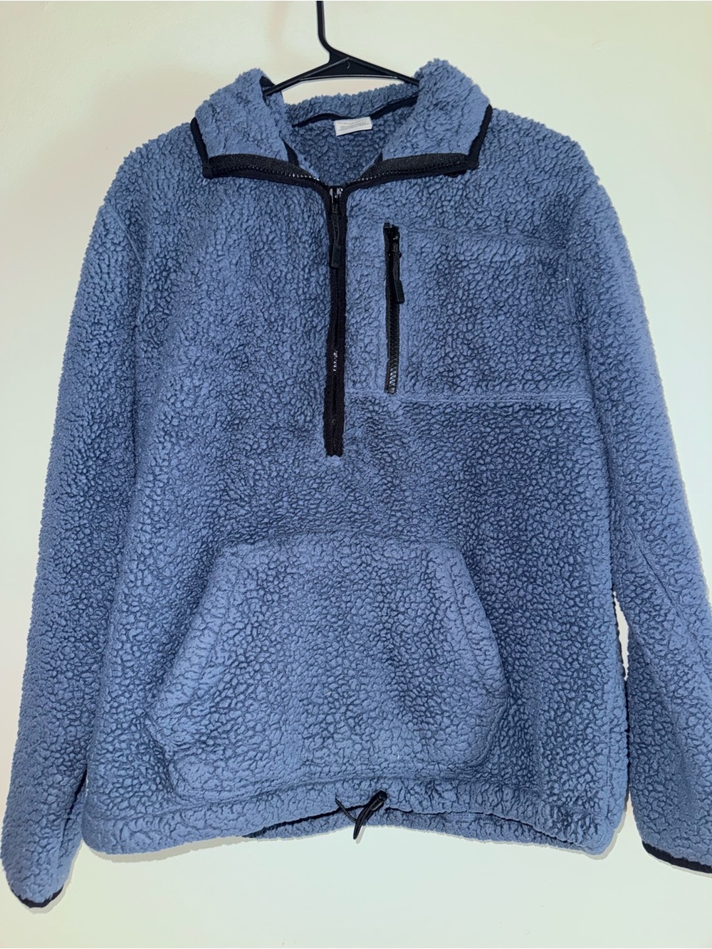 Blue Sherpa Quarter-Zip Pullover Sweater